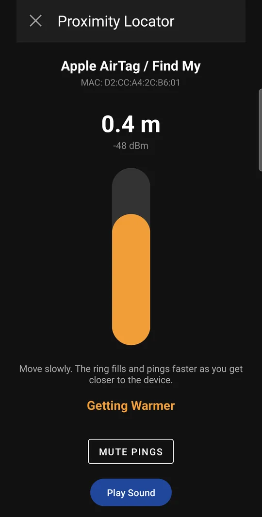 Live proximity locator